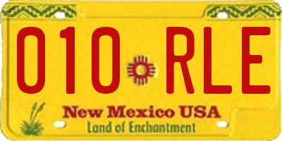 NM license plate 010RLE