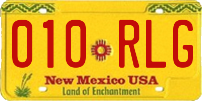 NM license plate 010RLG