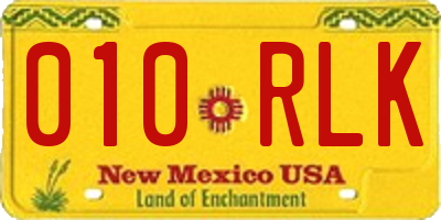 NM license plate 010RLK