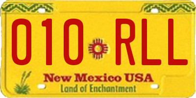 NM license plate 010RLL