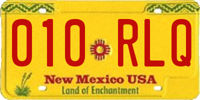 NM license plate 010RLQ