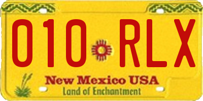 NM license plate 010RLX