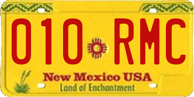 NM license plate 010RMC
