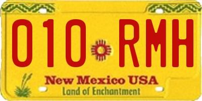 NM license plate 010RMH