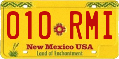 NM license plate 010RMI