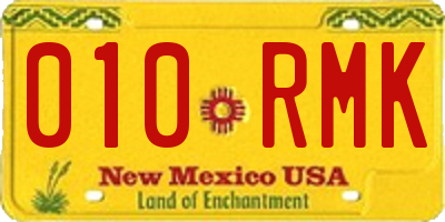 NM license plate 010RMK