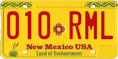 NM license plate 010RML