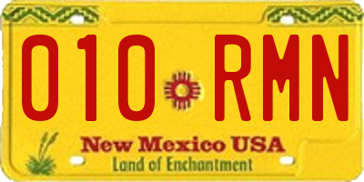 NM license plate 010RMN
