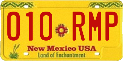 NM license plate 010RMP