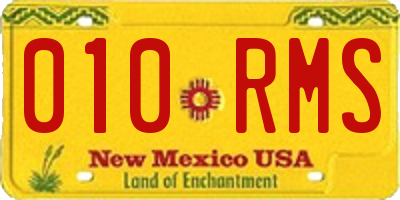NM license plate 010RMS