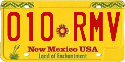 NM license plate 010RMV