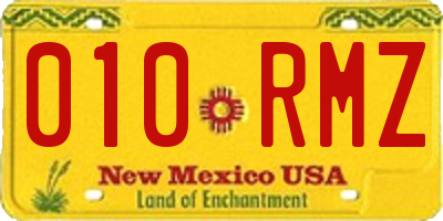 NM license plate 010RMZ
