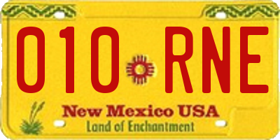 NM license plate 010RNE
