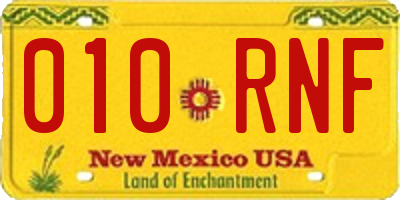 NM license plate 010RNF