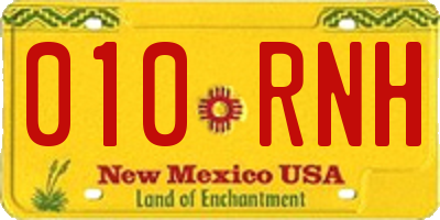 NM license plate 010RNH