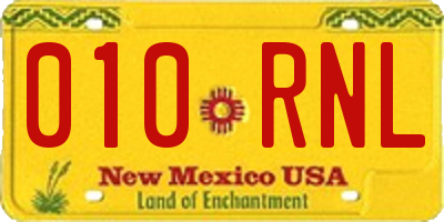 NM license plate 010RNL