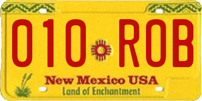NM license plate 010ROB