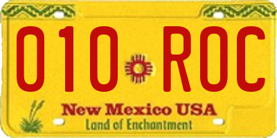 NM license plate 010ROC