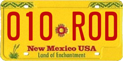 NM license plate 010ROD