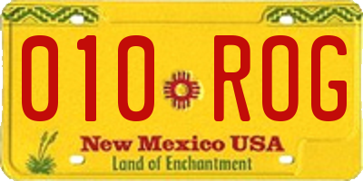 NM license plate 010ROG