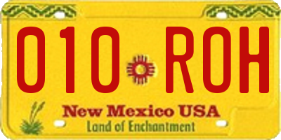 NM license plate 010ROH