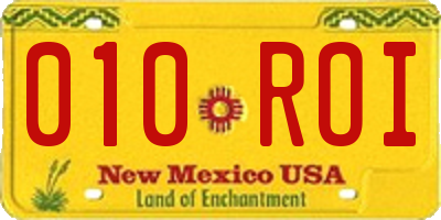 NM license plate 010ROI