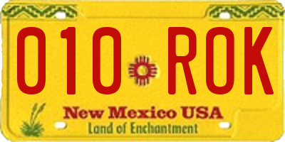 NM license plate 010ROK