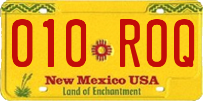 NM license plate 010ROQ