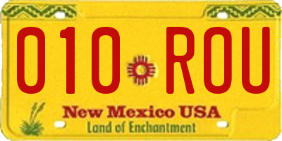 NM license plate 010ROU