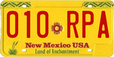 NM license plate 010RPA
