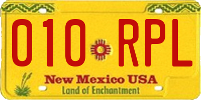 NM license plate 010RPL