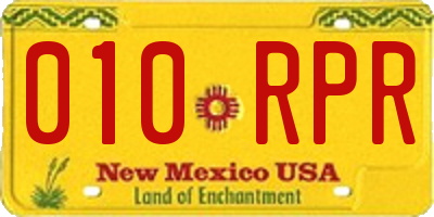 NM license plate 010RPR
