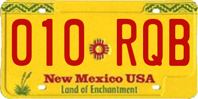 NM license plate 010RQB