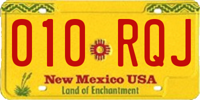 NM license plate 010RQJ
