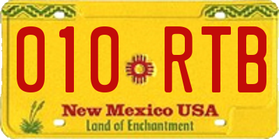 NM license plate 010RTB