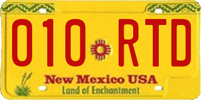 NM license plate 010RTD
