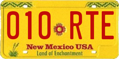 NM license plate 010RTE