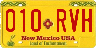 NM license plate 010RVH