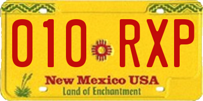 NM license plate 010RXP