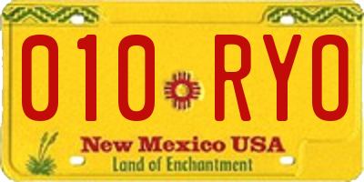 NM license plate 010RYO