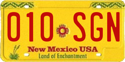 NM license plate 010SGN