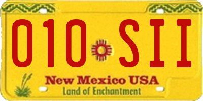 NM license plate 010SII