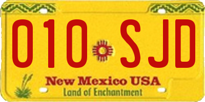 NM license plate 010SJD