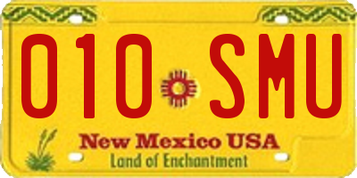 NM license plate 010SMU