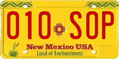 NM license plate 010SOP