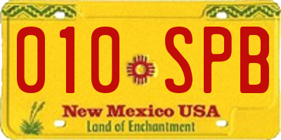 NM license plate 010SPB