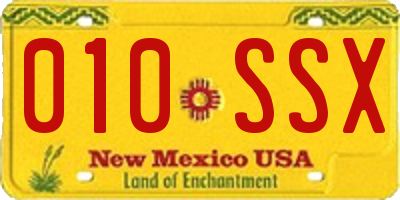 NM license plate 010SSX