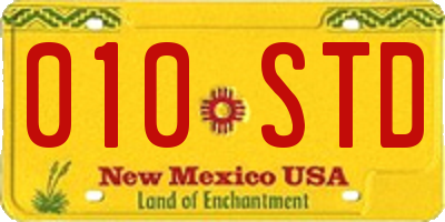 NM license plate 010STD