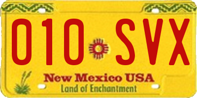 NM license plate 010SVX