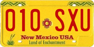 NM license plate 010SXU